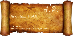 Andrási Pető névjegykártya